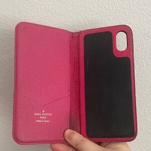 Authentic Louis Vuitton Hot Pink Folio Phone Case